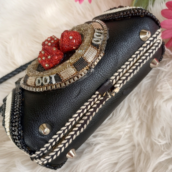 Mary Frances Beaded Las Vegas Casino and Dice Novelty Bag - Picture 7 of 16